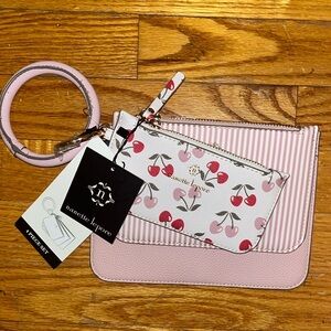 Nanette Lepore Pink Wristlet Set